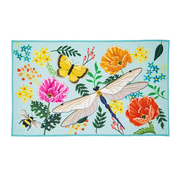 Plow & Hearth Greenhouse Garden Welcome Friends Washable Indoor/Outdoor Mat