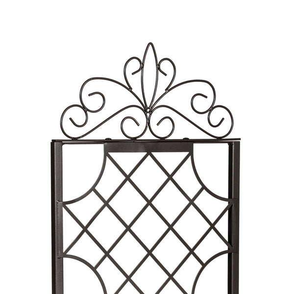 Plow & Hearth Grid Metal Lattice Trellis With Planter Stand