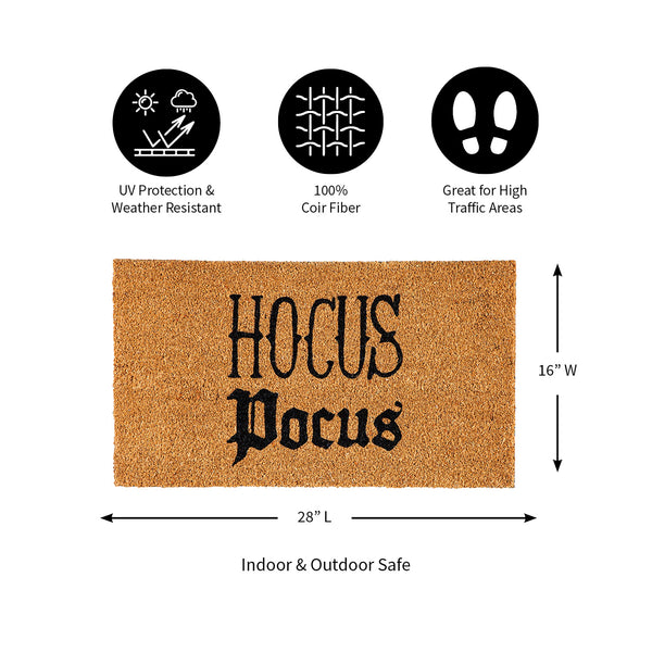 Plow & Hearth Halloween Greeting Coir Mat Hocus Pocus
