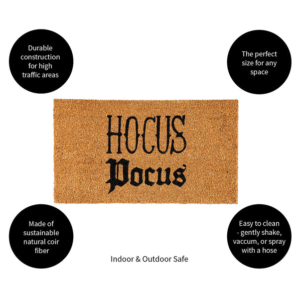 Plow & Hearth Halloween Greeting Coir Mat Hocus Pocus