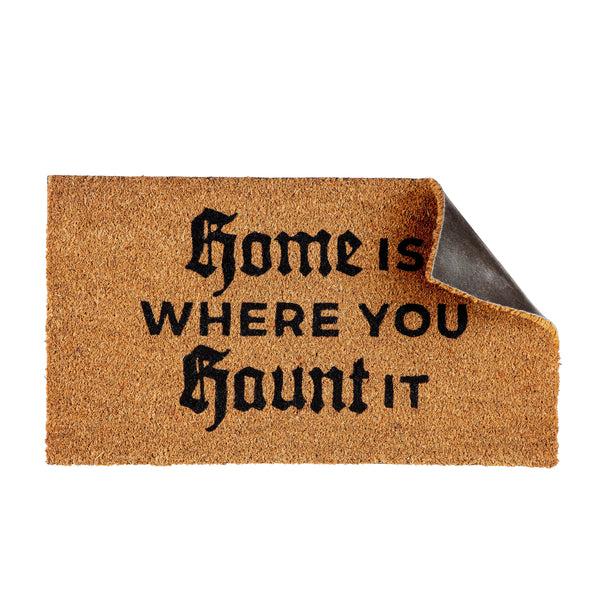 Plow & Hearth Halloween Greeting Coir Mat Home Is Where You Haunt Is