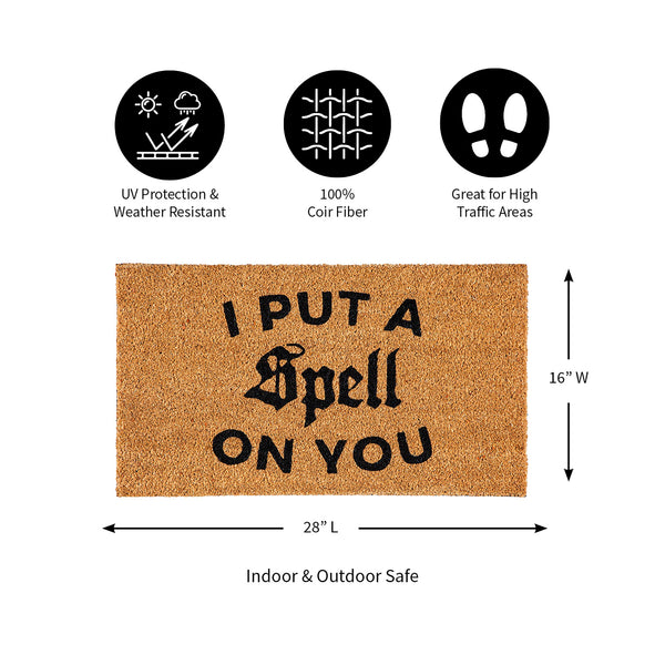 Plow & Hearth Halloween Greeting Coir Mat I Put A Spell On You