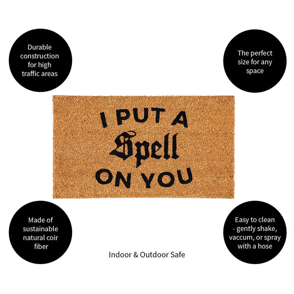 Plow & Hearth Halloween Greeting Coir Mat I Put A Spell On You