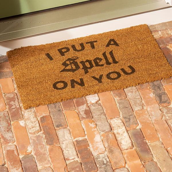 plow & hearth Halloween Greeting Coir Mat I Put a Spell on You