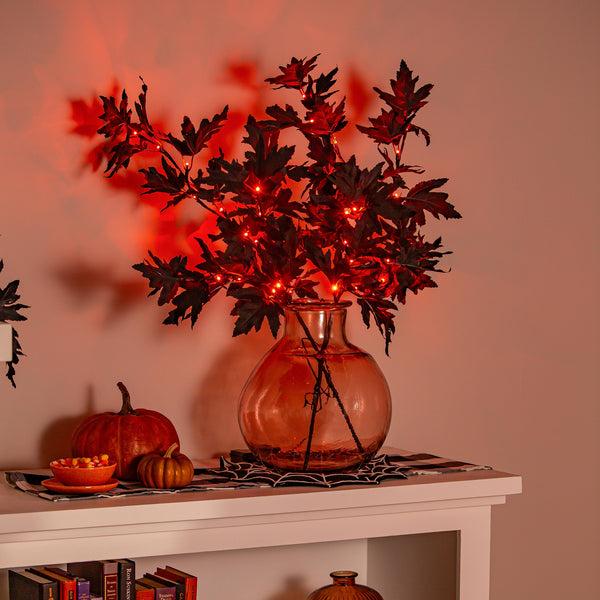 Plow & Hearth Halloween Maple Indoor/Outdoor LED Color Changing Artificial Branch 30"H Set Of 2