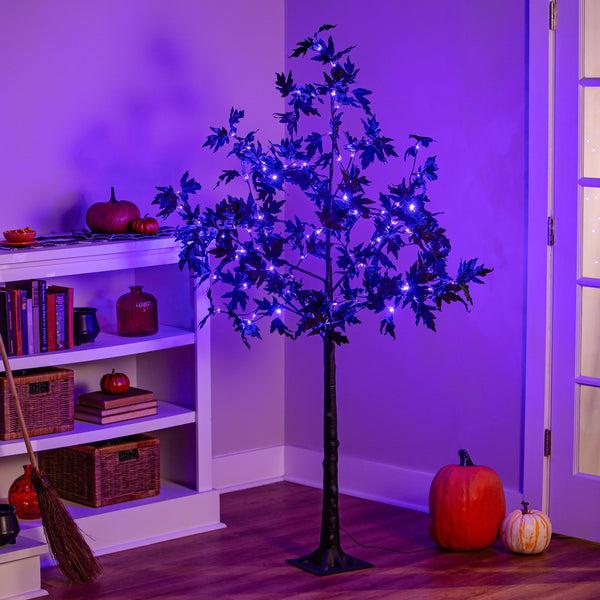 Plow & Hearth Halloween Maple Indoor/Outdoor LED Color Changing Tree 65"H