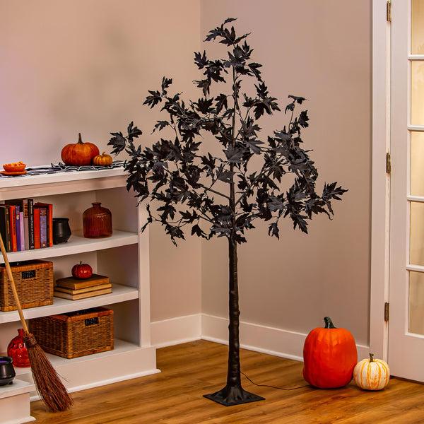 Plow & Hearth Halloween Maple Indoor/Outdoor LED Color Changing Tree 65"H