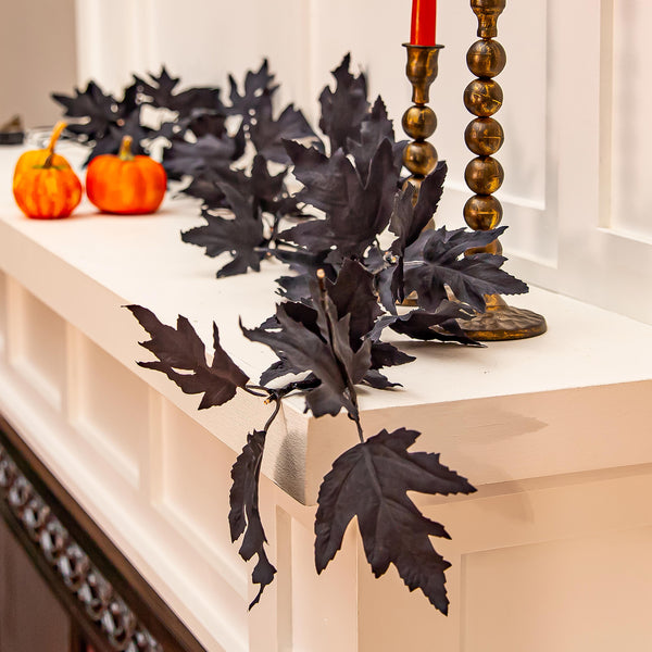 Plow & Hearth Halloween Maple LED Color Changing Garland 72"L