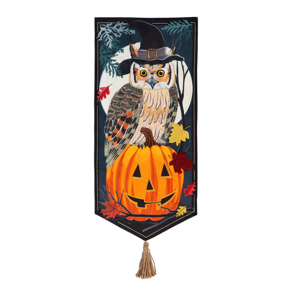 Plow & Hearth Halloween Night Owl Everlasting Impressions Textile Décor