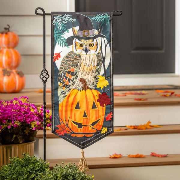 plow & hearth Halloween Night Owl Everlasting Impressions Textile Décor