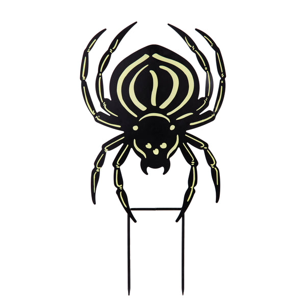 Plow & Hearth Halloween Spider Glow In The Dark Garden Stake