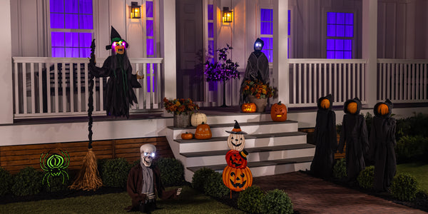 Plow & Hearth Halloween Spider Glow In The Dark Garden Stake