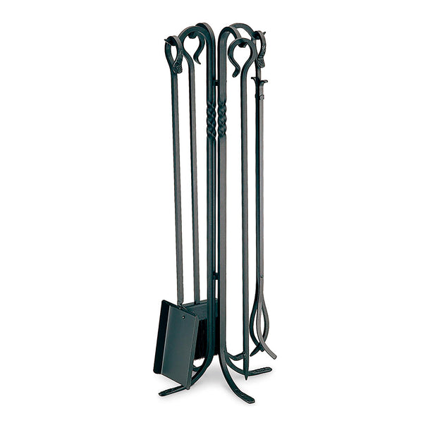 plow & hearth Hand-Forged Iron Lodge Fireplace Tool Set