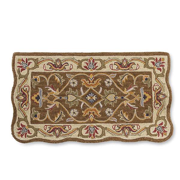 Plow & Hearth Hand-Tufted Fire Resistant Scalloped Wool McLean Hearth Rug