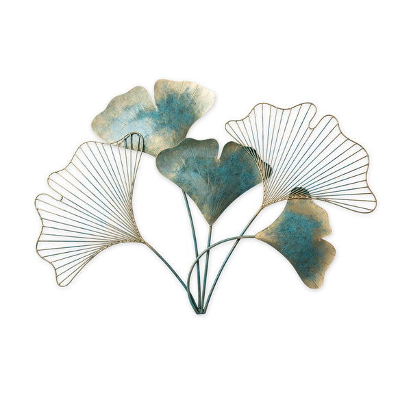 Plow & Hearth Handcrafted Indoor/Outdoor Metal Ginkgo Leaf Wall Art