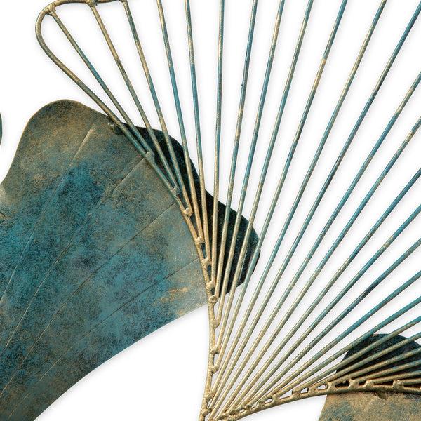 Plow & Hearth Handcrafted Indoor/Outdoor Metal Ginkgo Leaf Wall Art