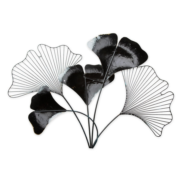 Plow & Hearth Handcrafted Indoor/Outdoor Metal Ginkgo Leaf Wall Art