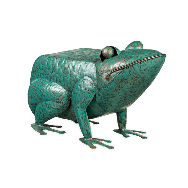 Plow & Hearth Handmade Colorful Painted Frog Metal Side Table