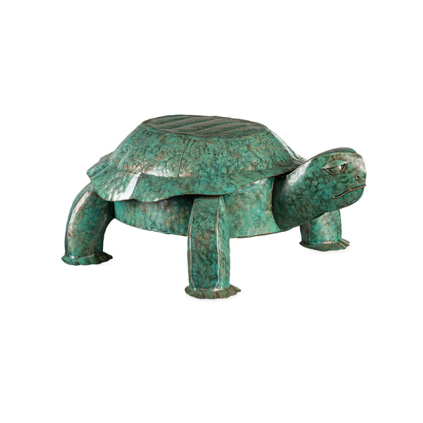 Plow & Hearth Handmade Colorful Painted Turtle Metal Side Table