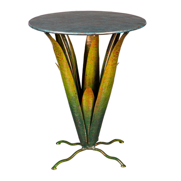 Plow & Hearth Handmade Metal Bromelia Flower Side Table