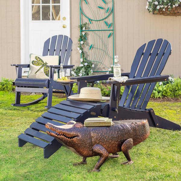 Plow & Hearth Handmade Painted Metal Alligator Side Table