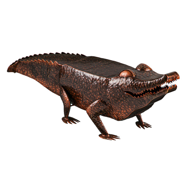Plow & Hearth Handmade Painted Metal Alligator Side Table
