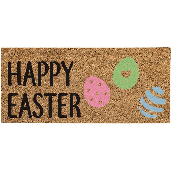 plow & hearth Happy Easter Flocked Sassafras Coir Switch Mat
