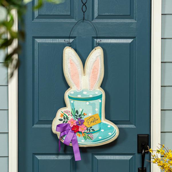 plow & hearth Happy Easter Floral Hat Estate Door Décor