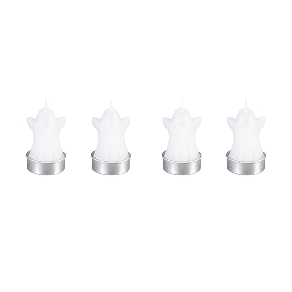Plow & Hearth Happy Hauntings Ghost Tealight Wax Candle Set Of 4