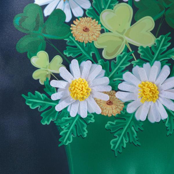 Plow & Hearth Happy St. Patrick's Day Floral Hat Applique Garden Flag