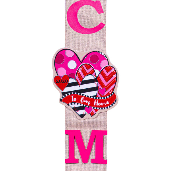 Plow & Hearth Happy Valentine's Day Sweethearts/ Happy Easter Bunny With Carrot Double Sided Door Banner