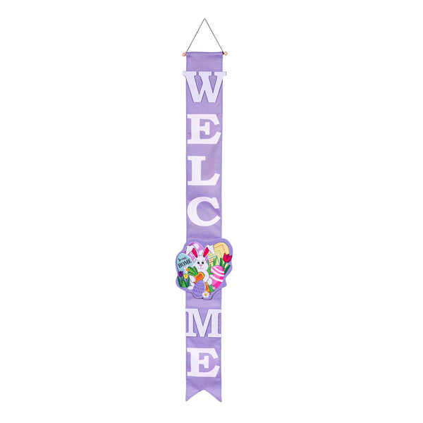 Plow & Hearth Happy Valentine's Day Sweethearts/ Happy Easter Bunny With Carrot Double Sided Door Banner