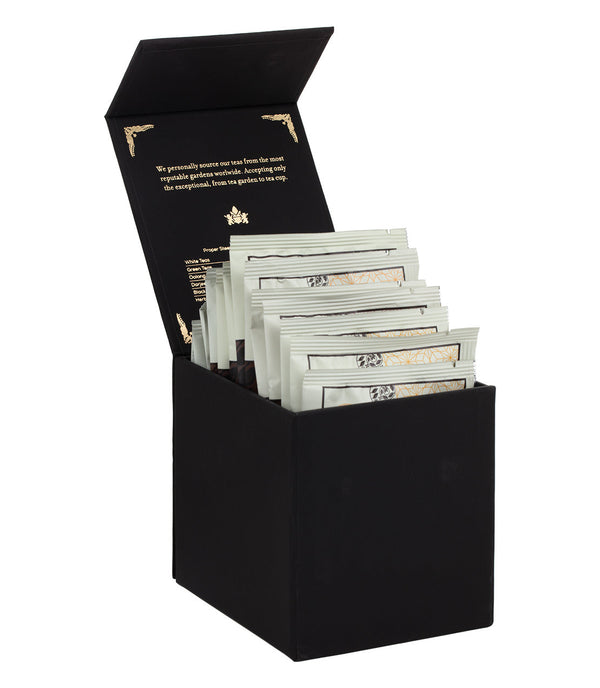 plow & hearth Harney Heritage – Herbal & Decaf Wrapped Sachet Sampler Black Box