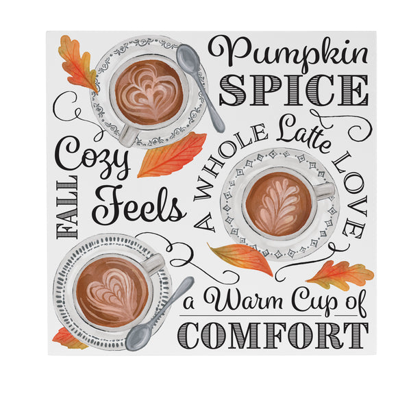 Plow & Hearth Harvest Blossom Pumpkin Spice Indoor Wall Décor 12"x12"