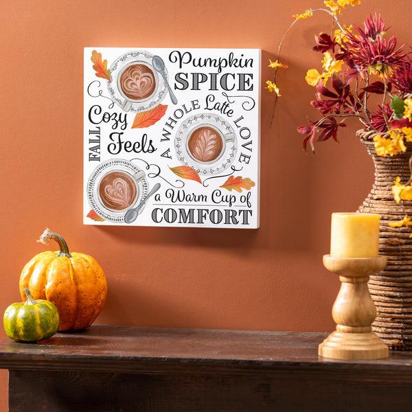 plow & hearth Harvest Blossom Pumpkin Spice Indoor Wall Décor 12"x12"