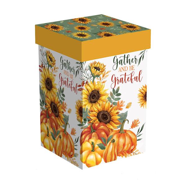 Plow & Hearth Harvest Blossom Sunflower Ceramic Perfect Cup 17oz Gift Box