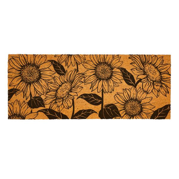 Plow & Hearth Harvest Blossom Sunflower Coir Mat 60"x24"