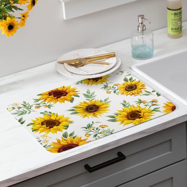 plow & hearth Harvest Blossom Sunflower Drying Mat 20"x15"