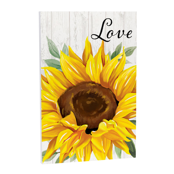 Plow & Hearth Harvest Blossom Sunflower Indoor Wall Décor "Love" 24"x16"