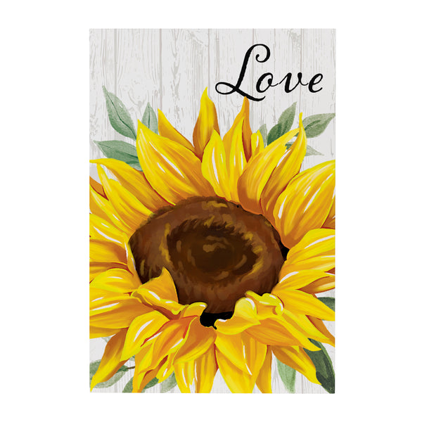 Plow & Hearth Harvest Blossom Sunflower Indoor Wall Décor "Love" 24"x16"