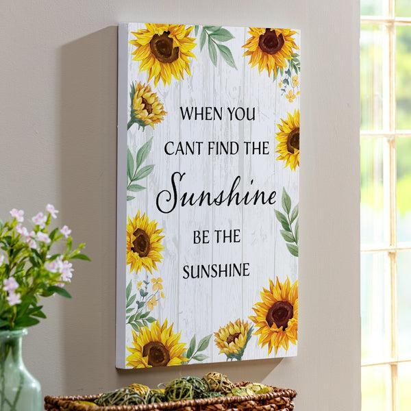 plow & hearth Harvest Blossom Sunflower Indoor Wall Décor "Sunshine" 24"x16"
