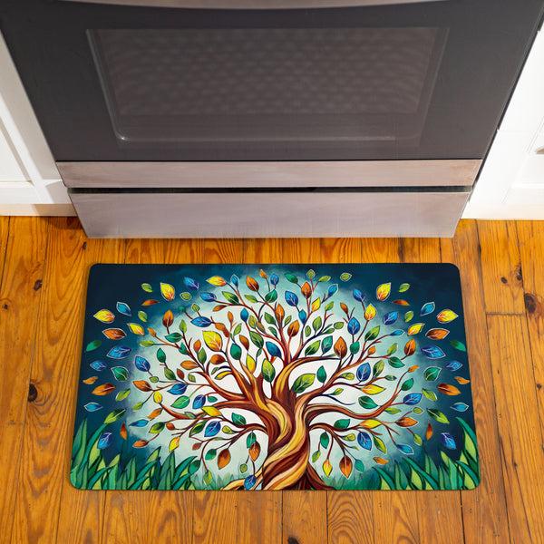 plow & hearth Harvest Blossom Tree Of Life Anti-Fatigue Mat 30"x18"