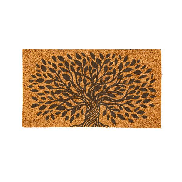 Plow & Hearth Harvest Blossom Tree Of Life Coir Mat 28"x16”