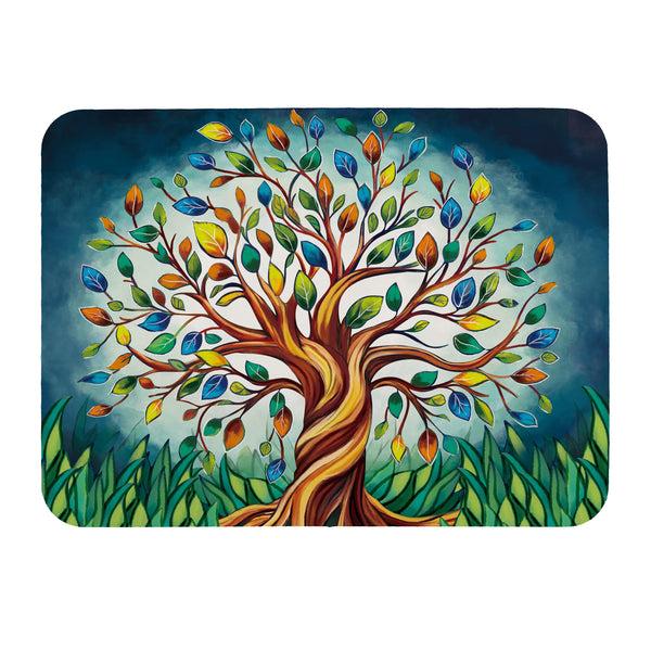 Plow & Hearth Harvest Blossom Tree Of Life Drying Mat 20"x15”