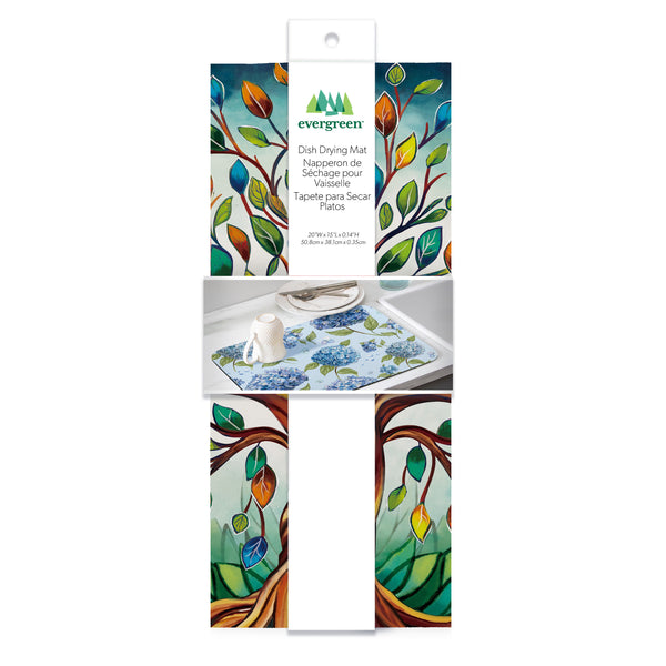 Plow & Hearth Harvest Blossom Tree Of Life Drying Mat 20"x15”