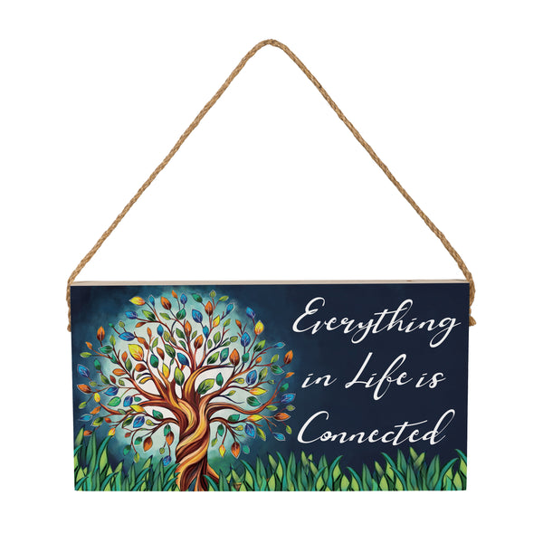 Plow & Hearth Harvest Blossom Tree Of Life Hanging Sign 11"x6”