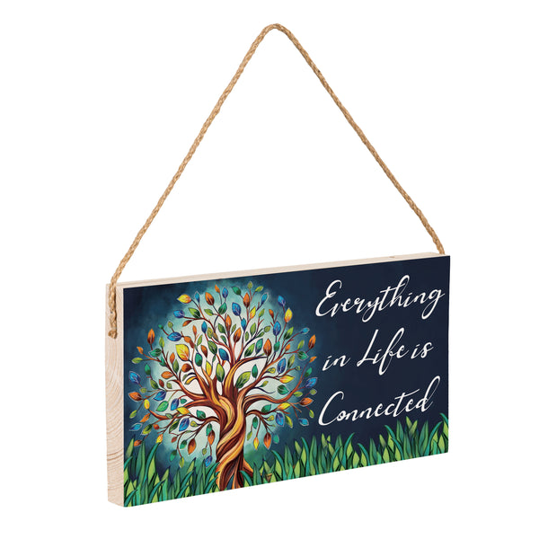 Plow & Hearth Harvest Blossom Tree Of Life Hanging Sign 11"x6”