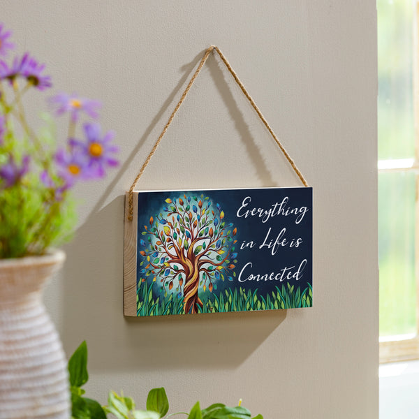 plow & hearth Harvest Blossom Tree Of Life Hanging Sign 11"x6”