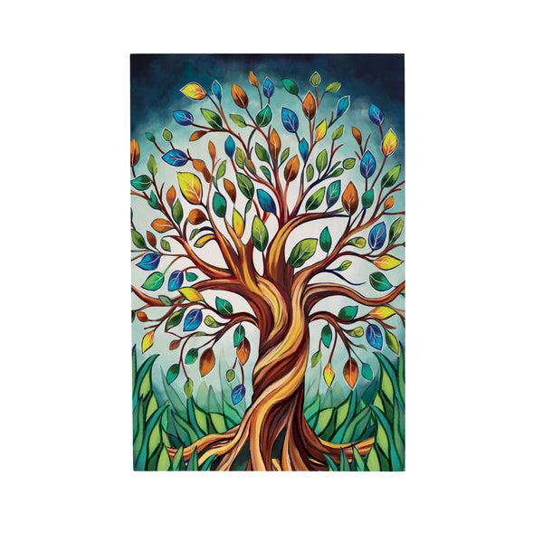 Plow & Hearth Harvest Blossom Tree Of Life Sign Wood Block 12"L X 8"H