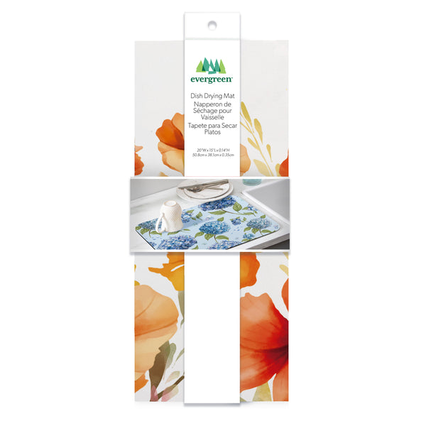 Plow & Hearth Harvest Blossom Wildflowers Drying Mat 20"x15"